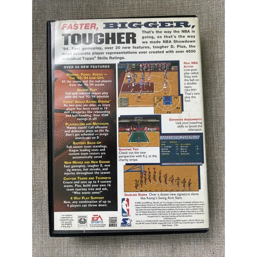 NBA Showdown '94 (Sega Genesis, 1994) Complete. Tested.